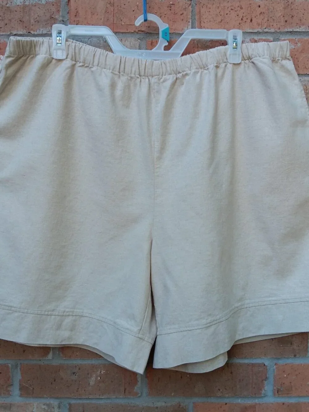 Silhouettes Womens Plus Shorts Pull On Elastic Waist Linen Blend Size 24